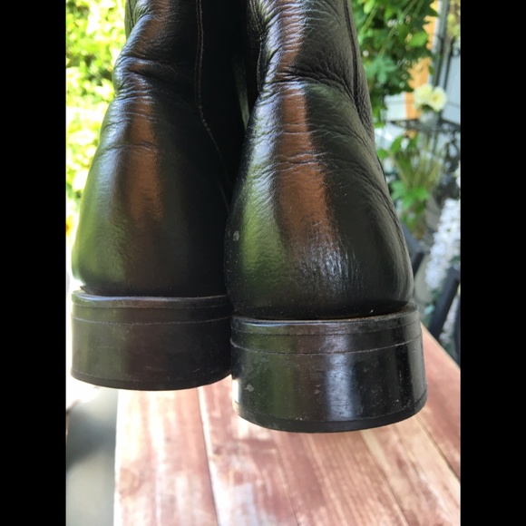 Vintage 100% Genuine Leather Lace up Boot Justin Women’s Black - Picture 9 of 15